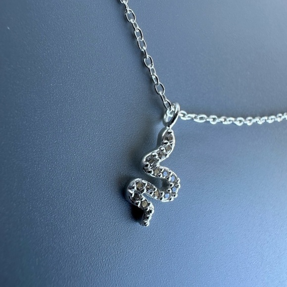 Sterling Silver CZ Snake Anklet - Picture 4 of 9